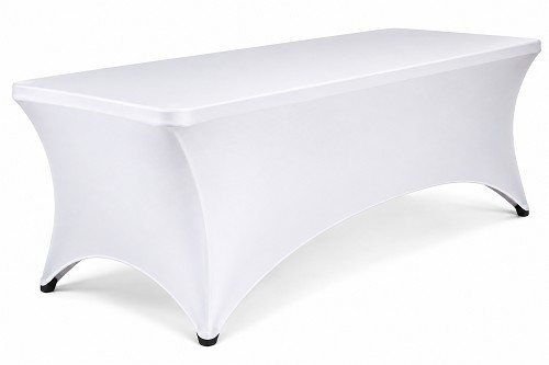 White 8FT Spandex fitted tablecloths