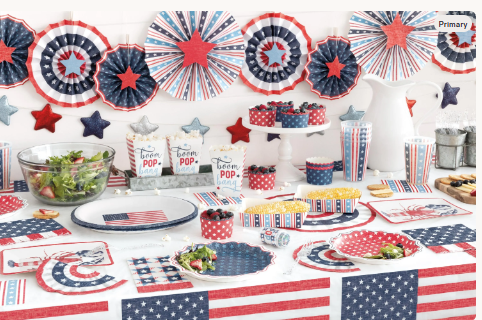 Patriotic 4th of july plastic tablecloth
